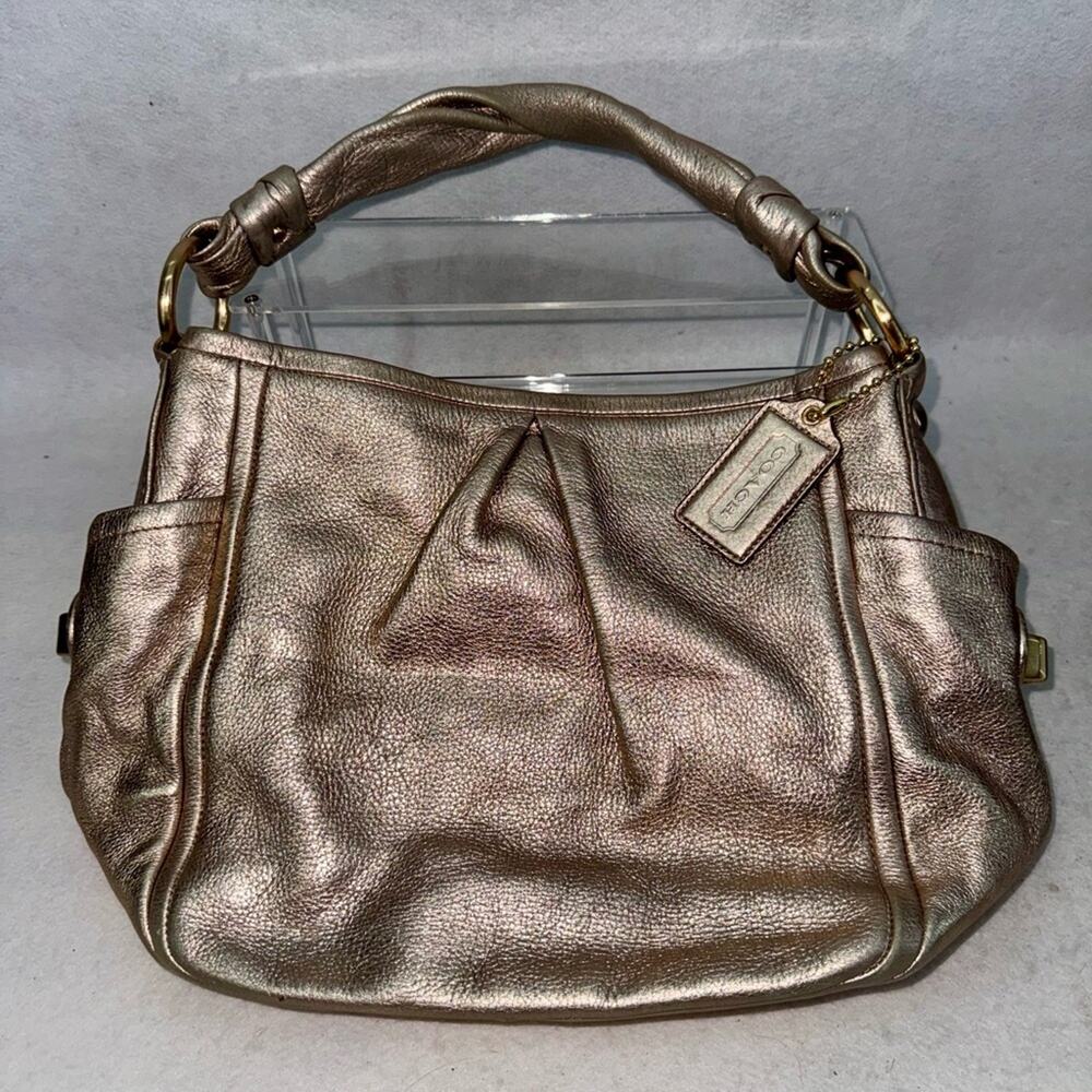 Vintage Coach Parker Rose Gold Metallic Leather Hobo Bag Y2K